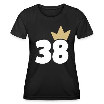 38 Krone Nummer 38 - Frauen Funktions-T-Shirt - Schwarz - Vorne - AI Model Female 172 light (172cm)