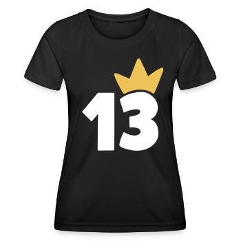 13 Krone Nummer 13 - Frauen Funktions-T-Shirt - Schwarz - Vorne - AI Model Female 172 light (172cm)