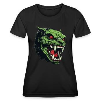Tête d’Orc, Démon, Goule - T-shirt sport Femme - noir - Devant - AI Model Female 172 light (172cm)
