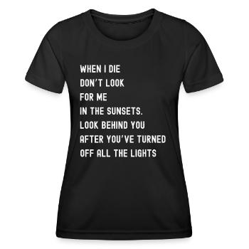 Quand je meurs drôle - T-shirt sport Femme - noir - Devant - AI Model Female 172 light (172cm)