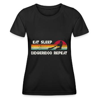 Eat Sleep Didgeridoo Repeat - Frauen Funktions-T-Shirt - Schwarz - Vorne - AI Model Female 172 light (172cm)