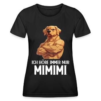 Chien Chiens Je n’entends que Mimimi - T-shirt sport Femme - noir - Devant - AI Model Female 172 light (172cm)