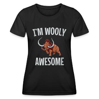 I'm Wooly Awesome Long Tusks Woolly Animals - Women's Functional T-Shirt - black - Front - AI Model Female 172 light (172cm)