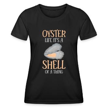 Deep Ocean Shell Shuck Seafood - Women's Functional T-Shirt - black - Front - AI Model Female 172 light (172cm)