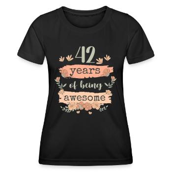 42 années d’anniversaire de cadeau en disant drôle - T-shirt sport Femme - noir - Devant - AI Model Female 172 light (172cm)
