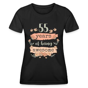 55 années d’anniversaire de cadeau en disant drôle - T-shirt sport Femme - noir - Devant - AI Model Female 172 light (172cm)