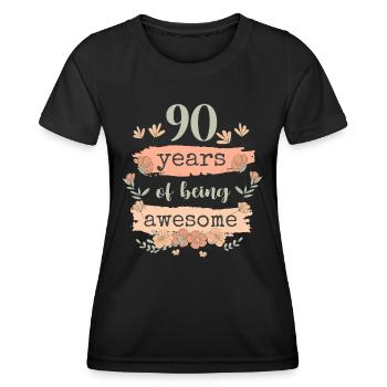 90 années d’anniversaire de cadeau en disant drôle - T-shirt sport Femme - noir - Devant - AI Model Female 172 light (172cm)