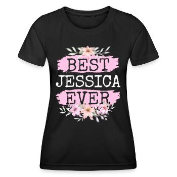 Jessica Nom du cadeau Anniversaire - T-shirt sport Femme - noir - Devant - AI Model Female 172 light (172cm)