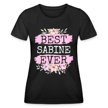 Sabine Gift Name Birthday - Women's Functional T-Shirt - black - Front - AI Model Female 172 light (172cm)