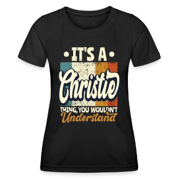 Christie Geschenk Name - Frauen Funktions-T-Shirt - Schwarz - Vorne - AI Model Female 172 light (172cm)