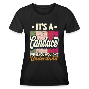 Candace Nom Cadeau Personnalisé Citation Drôle - T-shirt sport Femme - noir - Devant - AI Model Female 172 light (172cm)