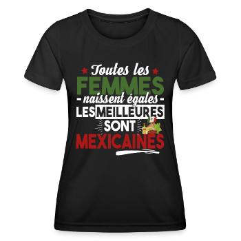Mexicaine Mexique Femme Cadeau Espagnol Humour - T-shirt sport Femme - noir - Devant - AI Model Female 172 light (172cm)