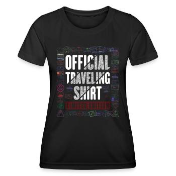 Voyage Timbre Voyageur Voyage Croisière Vacances - T-shirt sport Femme - noir - Devant - AI Model Female 172 light (172cm)