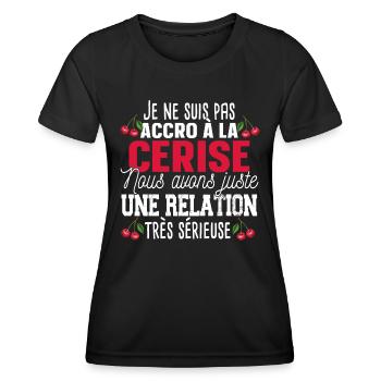 Cerise Fruit Relation Cadeau Humour Rouge - T-shirt sport Femme - noir - Devant - AI Model Female 172 light (172cm)
