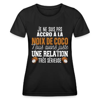 Noix Fruit Relation Cadeau Humour Exotique - T-shirt sport Femme - noir - Devant - AI Model Female 172 light (172cm)