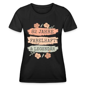 82. Geburtstag Geschenk 82 Jahre Frau - Frauen Funktions-T-Shirt - Schwarz - Vorne - AI Model Female 172 light (172cm)