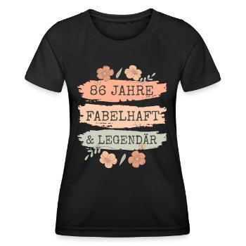 86. Geburtstag Geschenk 86 Jahre Frau - Frauen Funktions-T-Shirt - Schwarz - Vorne - AI Model Female 172 light (172cm)