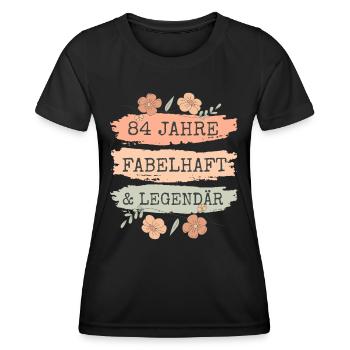 84. Geburtstag Geschenk 84 Jahre Frau - Frauen Funktions-T-Shirt - Schwarz - Vorne - AI Model Female 172 light (172cm)