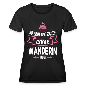 Wanderin Geschenk Lustig Spruch - Frauen Funktions-T-Shirt - Schwarz - Vorne - AI Model Female 172 light (172cm)