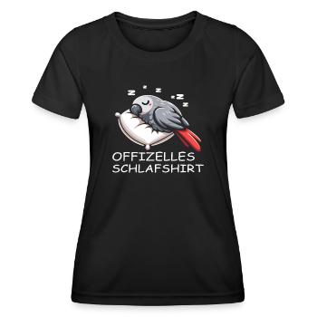 Schlaftshirt Papagei - Frauen Funktions-T-Shirt - Schwarz - Vorne - AI Model Female 172 light (172cm)