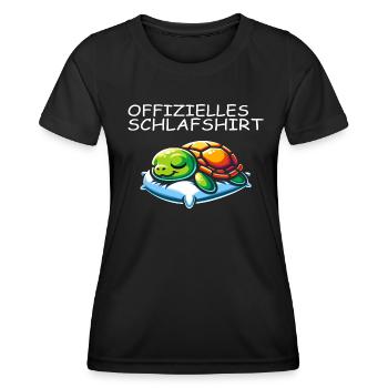 Schlafshirt Schildkröte - Frauen Funktions-T-Shirt - Schwarz - Vorne - AI Model Female 172 light (172cm)