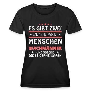 Cadeau d’agents de sécurité - Deux types de... Concevoir - T-shirt sport Femme - noir - Devant - AI Model Female 172 light (172cm)