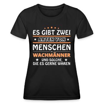 Cadeau d’agents de sécurité - Deux types de... Concevoir - T-shirt sport Femme - noir - Devant - AI Model Female 172 light (172cm)