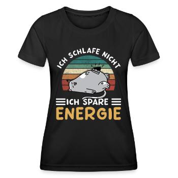 Ich Schlafe Nicht Ich Spare Energie - Frauen Funktions-T-Shirt - Schwarz - Vorne - AI Model Female 172 light (172cm)