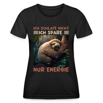 Ich Schlafe Nicht Ich Spare Energie - Frauen Funktions-T-Shirt - Schwarz - Vorne - AI Model Female 172 light (172cm)