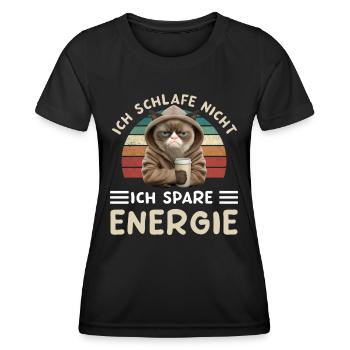 Ich Schlafe Nicht Ich Spare Energie - Frauen Funktions-T-Shirt - Schwarz - Vorne - AI Model Female 172 light (172cm)
