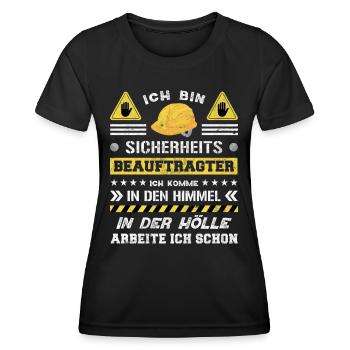 Safety Manager Sicherheitsbeauftragter - Frauen Funktions-T-Shirt - Schwarz - Vorne - AI Model Female 172 light (172cm)
