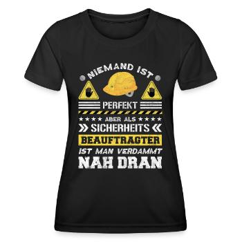 Safety Manager Sicherheitsbeauftragter - Frauen Funktions-T-Shirt - Schwarz - Vorne - AI Model Female 172 light (172cm)
