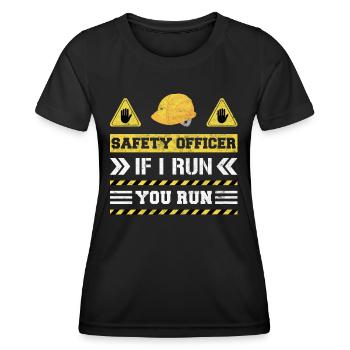 Responsable de la sécurité Agent de sécurité - T-shirt sport Femme - noir - Devant - AI Model Female 172 light (172cm)
