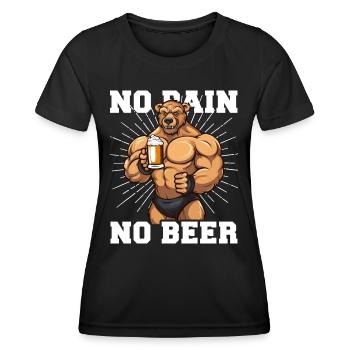 Bodybuilder Gym Bier No Pain No Beer - Frauen Funktions-T-Shirt - Schwarz - Vorne - AI Model Female 172 light (172cm)