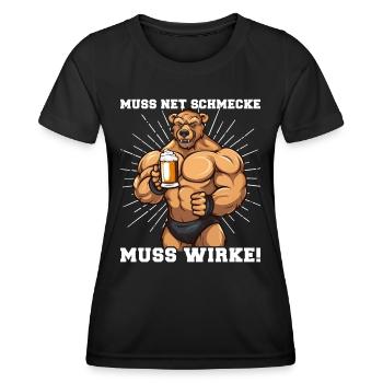 Bodybuilder Must Taste Net Must Work - Women's Functional T-Shirt - black - Front - AI Model Female 172 light (172cm)