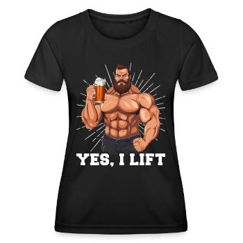 Bodybuilder Gym Beer | Yes I Lift - Women's Functional T-Shirt - black - Front - AI Model Female 172 light (172cm)