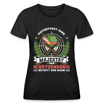 Schützenkönig - Frauen Funktions-T-Shirt - Schwarz - Vorne - AI Model Female 172 light (172cm)