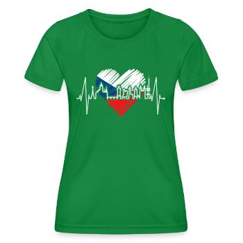 Prag Skyline Herzschlag Tschechien Herz Love Praha - Frauen Funktions-T-Shirt - Kelly Green - Vorne - AI Model Female 172 dark (172cm)