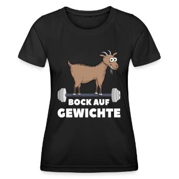Bock auf Gewichte - Frauen Funktions-T-Shirt - Schwarz - Vorne - AI Model Female 172 light (172cm)