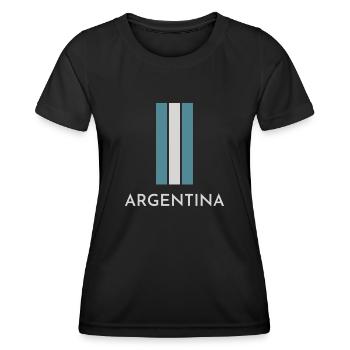Flagge von Argentinien, Argentinischer Stolz - Frauen Funktions-T-Shirt - Schwarz - Vorne - AI Model Female 172 light (172cm)