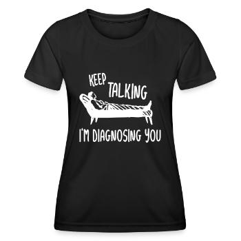 Psychotherapeut Lustige Sprüche Psychologe - Frauen Funktions-T-Shirt - Schwarz - Vorne - AI Model Female 172 light (172cm)