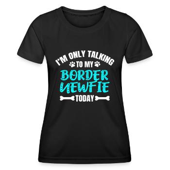 Frontière Newfie - T-shirt sport Femme - noir - Devant - AI Model Female 172 light (172cm)