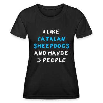 Chien de berger catalan - T-shirt sport Femme - noir - Devant - AI Model Female 172 light (172cm)