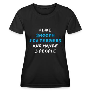 Fox Terrier lisse - T-shirt sport Femme - noir - Devant - AI Model Female 172 light (172cm)
