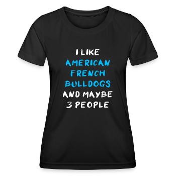 Bouledogue Français américain - T-shirt sport Femme - noir - Devant - AI Model Female 172 light (172cm)