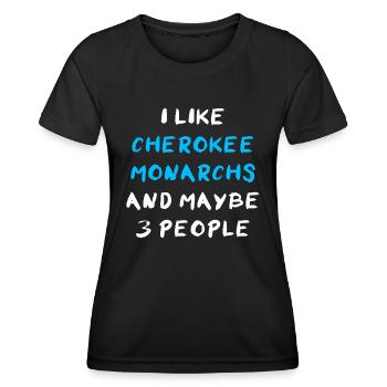 Cherokee Monarch - Frauen Funktions-T-Shirt - Schwarz - Vorne - AI Model Female 172 light (172cm)