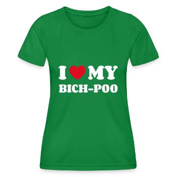 I Love My Bich-Poo - Frauen Funktions-T-Shirt - Kelly Green - Vorne - AI Model Female 172 dark (172cm)