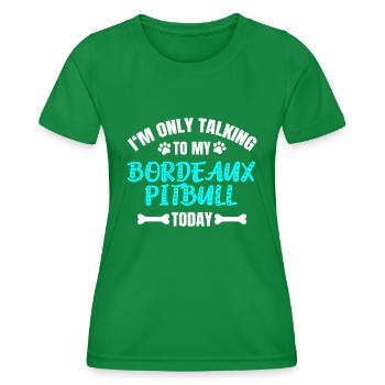 Bordeaux Pitbull - T-shirt sport Femme - vert - Devant - AI Model Female 172 dark (172cm)