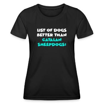 Chiens de berger catalans - T-shirt sport Femme - noir - Devant - AI Model Female 172 light (172cm)