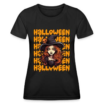 Design d’Halloween effrayant pour la prochaine fête - T-shirt sport Femme - noir - Devant - AI Model Female 172 light (172cm)